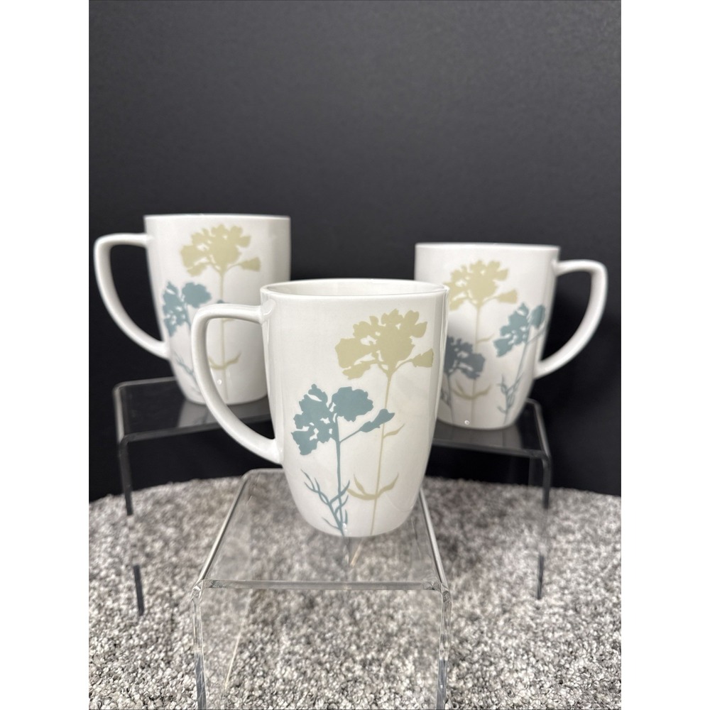 Corelle Coordinates Paper Shadows Porcelain Coffee Mugs-Set Of 3-12 Oz. EUC